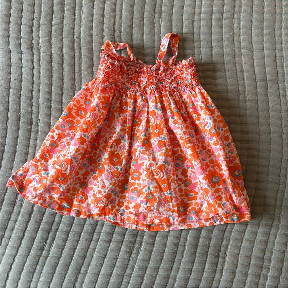 Jacadi Paris Liberty Fabric Floral Pink and Orange Sundress size‎ 12 m - Picture 6 of 6
